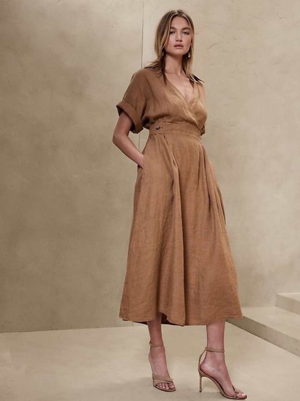 BANANA REPUBLIC Sedona Linen Midi Dress
